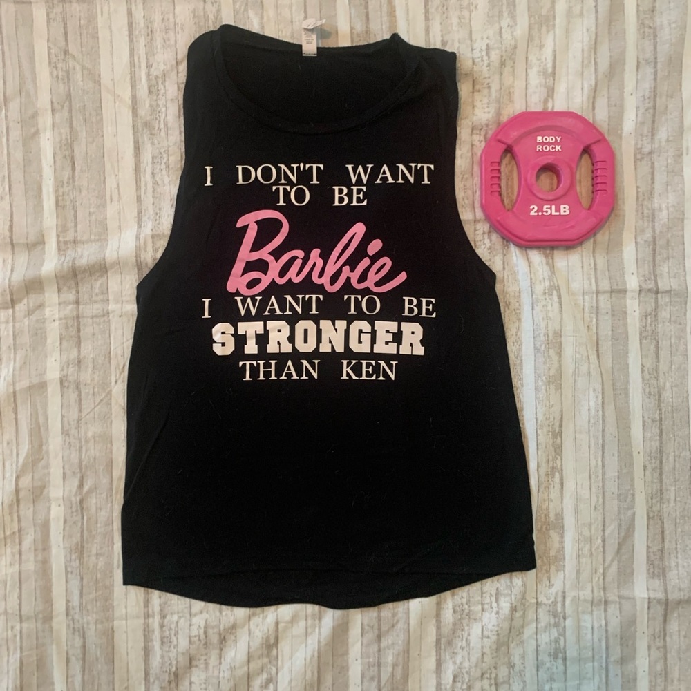 💪🏻 Barbie Stronger Black Medium Muscle Tank